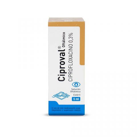 Ciproval - Ciprofloxacino (clorhidrato) 0,30% Solución oftálmica 5 ml