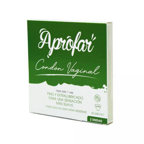 Condón de Vagina APROFAR / Condón Interno / Condón Femenino (caja 2 unidades)