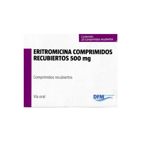 Eritromicina 500 mg 20 Comprimidos
