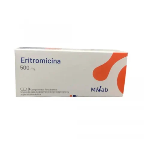 Eritromicina 500 mg - 8 comprimidos recubiertos