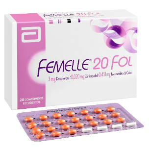 Femelle® 20 Fol Drospirenona/etinilestradiol  3/0,02 mg * (+Folato) comprimido recubierto - 28 comprimidos recubiertos