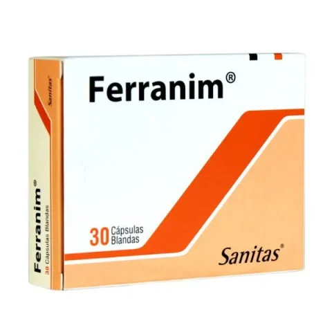 Ferranim®  Fumarato Ferroso (entregan 109 mg de Hierro Activo); Vitamina B12; Acido Ascórbico; Acido Fólico.  330 /1 mg/ 100 mg / 2 mg