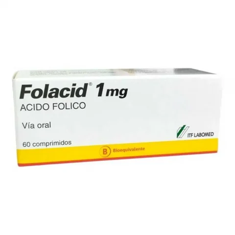 Folacid® 1 mg Ácido fólico 1 mg - 60 Cp CNB