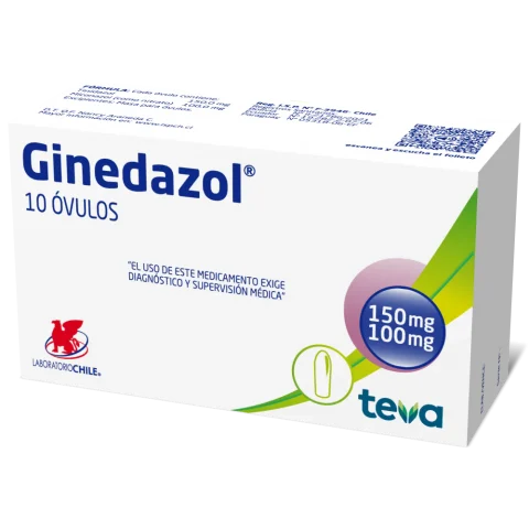 Ginedazol® Tinidazol/Nitrato de Miconazol 100/150 mg Óvulos - 10 óvulos