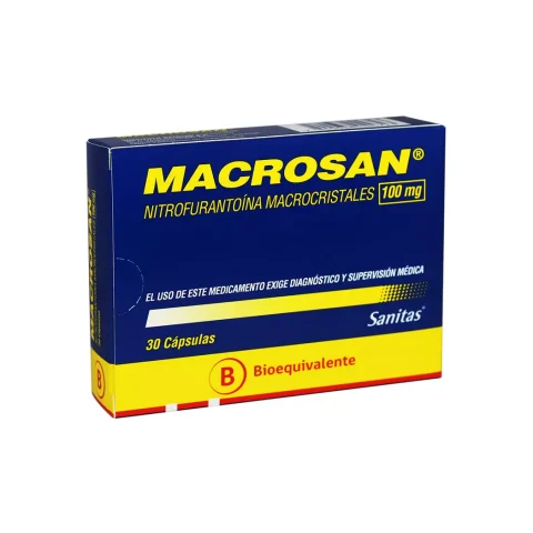 Macrosan® Nitrofurantoina macrocristales 100 mg Cápsula - 30 Cápsulas
