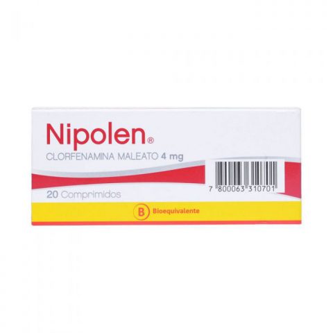 Nipolen - Clorfenamina 4 mg 20 Comprimidos