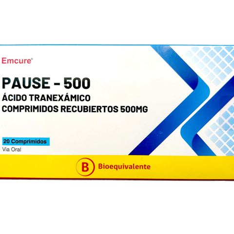 Pause® Ácido Tranexámico 500 mg Comprimido recubierto (20) - CNB