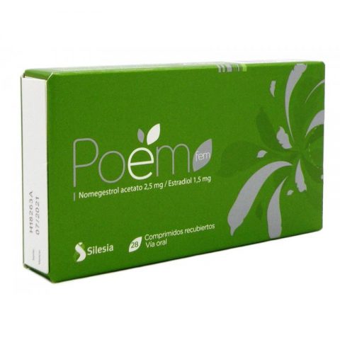 Poem fem® Nomegestrol acetato/estradiol 2,5/1,5 mg Comprimido recubierto (28)