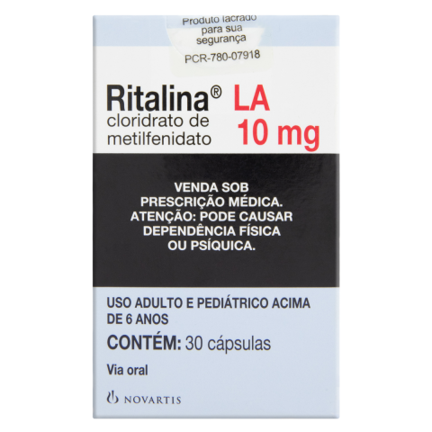 Ritalin® - Metilfenidato 10 mg x 30 Cápsulas